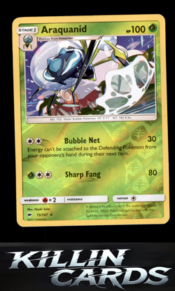 Reverse Holofoil Araquanid 15/147 Pokemon Rare SM - Burning Shadows Card NM - Image 1