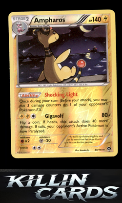 Reverse Holofoil Ampharos 40/114 Pokemon Holo Rare XY - Steam Siege Card NM - Image 1