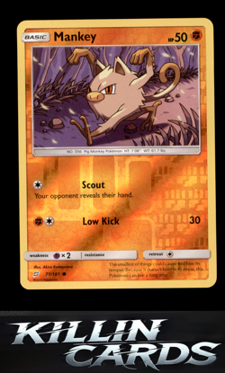 Reverse Holofoil Mankey 71/181 Pokemon Common SM - Team Up Card NM - Image 1