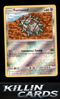 Reverse Holofoil Ferroseed 102/181 Pokemon Common SM - Team Up Card NM - Image 1