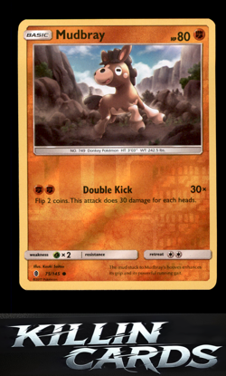Reverse Holofoil Mudbray 75/145 Pokemon Common SM - Guardians Rising Card NM - Image 1