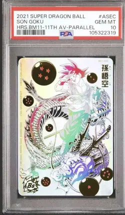 Bandai Dragon Ball Heroes PSA10 ASEC Anniversary Secret Goku Parallel Card BM11 - Image 1