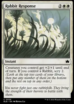 x1 Rabbit Response BLB Bloomburrow MTG 26 COMMON M/NM - Free Shipping - Image 1