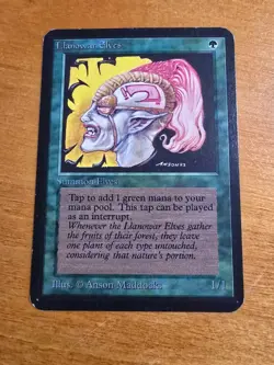 MTG Magic the Gathering Llanowar Elves Alpha LP - Image 1