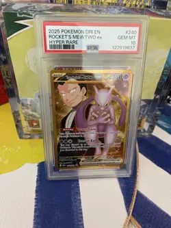 Team Rocket's Mewtwo Ex 240/182 - 2025 Pokemon Destined Rivals Hyper Rare PSA 10 - Image 1