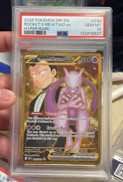 Team Rocket's Mewtwo Ex 240/182 - 2025 Pokemon Destined Rivals Hyper Rare PSA 10 - Image 2