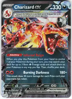 Charizard ex - 054/091 Pokemon SV: Paldean Fates Holo Double Rare NM - Image 1
