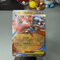 Mega Lucario EX 077/132 Mega Evolution Holo Rare Pokemon Card NM - Image 1