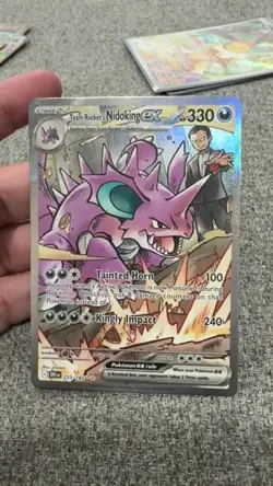 Pokemon TCG Destined Rivals Team Rockets Nidoking EX Card 233/182 Rare - Image 2