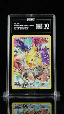 2023 Pokemon Pikachu SWSH Crown Zenith Secret Card 160/159 TAG 10 Gem Mint - Image 1