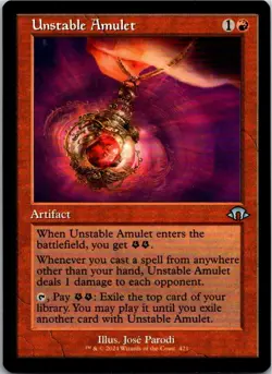 Magic the Gathering Unstable Amulet Retro Frame Modern Horizons 3 MTG - Image 1