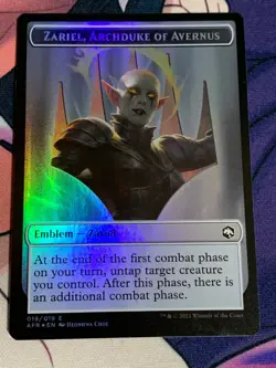 C1516 MAGIC GATHERING FOIL ADVENTURES FORGOTTEN REALMS EMBLEM ZARIEL NM MTG - Image 1