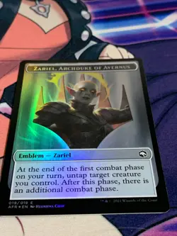 C1516 MAGIC GATHERING FOIL ADVENTURES FORGOTTEN REALMS EMBLEM ZARIEL NM MTG - Image 2