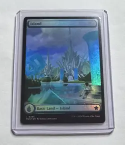 Island #284 Foundations Full Art Foil Land MTG NM/M - Image 1