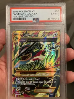 Pokemon Mega M Rayquaza EX XY Ancient Origins Full Art 98/98 PSA 6 NEW CERT - Image 2