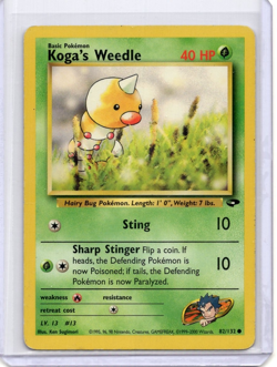 Koga’s Weedle 82/132 Gym Challenge Pokemon TCG 2000 Common DMG - Image 1