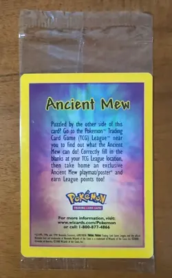 SEALED Ancient Mew - Back Ink ErrorU - Movie Promo - Double Holo - 2000 Pokemon - Image 2