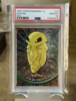 1999 TOPPS POKEMON TV FOIL #14 KAKUNA PSA 10 Low Pop 7! - Image 1