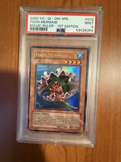 Yugioh 2002 Toon Mermaid MRL-072 Ultra Rare 1st Edition PSA 9 - Image 1