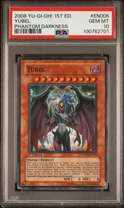2008 YU-GI-OH! PTDN-PHANTOM DARKNESS 1ST ED #EN006 YUBEL PSA 10 - Image 1