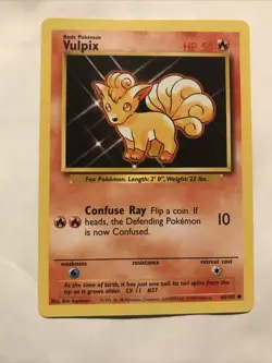 Pokemon TCG Vulpix Base Set 68/102 Regular Unlimited Common Card - Image 1