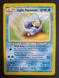 Light Vaporeon 52/105 - Neo Destiny Set - Pokemon Card - Near Mint Condition - Image 1