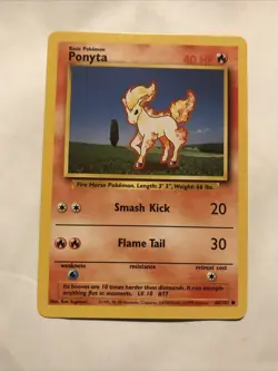 Pokemon TCG Ponyta Base Set 60/102 Regular Unlimited Common Card - Image 1