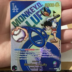 Monkey D. Luffy EB02-010 LA Dodgers Alt Art Proxy Replica Card| READ DESC - Image 1
