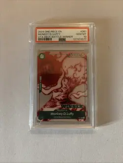 One Piece Card Monkey D. Luffy P-061 Uta Deck Battle Winner English - PSA 10 - Image 1