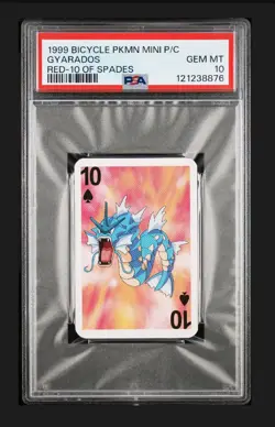 1999 BICYCLE POKEMON MINI PLAYING CARDS RED DECK GYARADOS PSA 10 #2 - Image 1