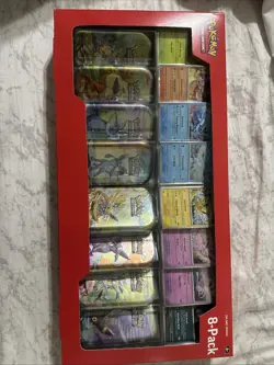 Pokemon Trading Card Game 8-Pack Tin Set with Collectible Cards - Image 1