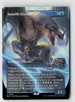 MTG Modern Horizons 3 Volatile Stormdrake (Borderless) x1 NM Rare - Image 1