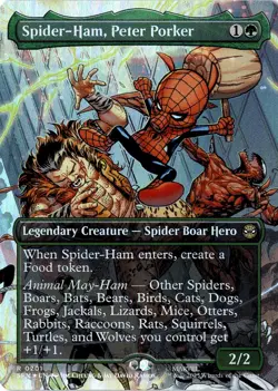 NM - Spider-Ham, Peter Porker Foil (Borderless) R Marvel's Spider-Man 201 - Image 1