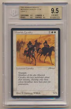 BGS 9.5 MTG Magic the Gathering Arabian Nights Light 2 Moorish Cavalry GEM MINT! - Image 1