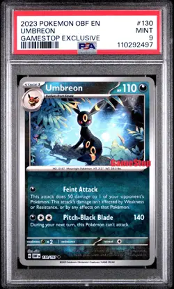 PSA 9 Pokemon Umbreon GameStop Stamp Reverse Holo Promo 130/197 TCG Moonbreon23 - Image 1