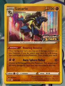 Lucario (STAMPED) - SWSH186 - SWSH Prerelease Brilliant Stars - Pokemon TCG - LP - Image 1