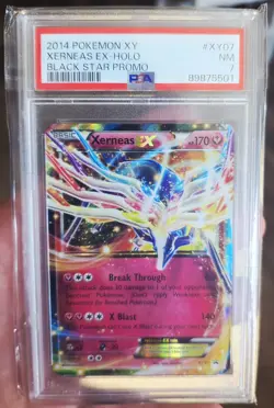 2014 Pokemon Xerneas EX XY07 XY Black Star Promo psa 7 NM - Image 1