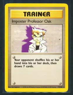 Imposter Professor Oak 102/130 Rare Pokemon 2000 Base Set 2 NM - Image 1