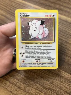 Clefairy Base Set Holo Unlimited Rare 5/102 - Played - WotC Vintage Pokemon TCG - Image 1