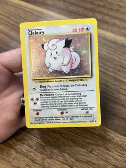 Clefairy Base Set Holo Unlimited Rare 5/102 - Played - WotC Vintage Pokemon TCG - Image 2