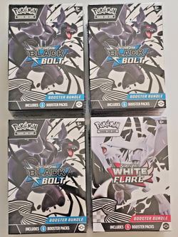 Pokemon TCG Black Bolt and White Flare Booster Bundles, Lot of 4 Factory Sealed - Image 1