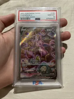 Pokemon TCG Espeon v Evolving Skies Alternate Full Art Holo Card 180/203 PSA 10 - Image 1