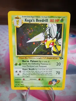 Pokemon Koga's Beedrill Gym Challenge Holo Rare Card 9/132 Swirl-Nm - Image 1