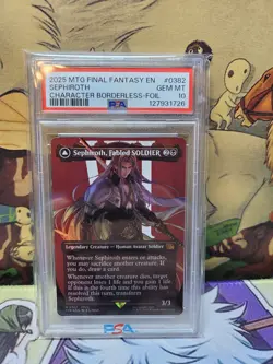 2025 MTG FINAL FANTASY #0382 SEPHIROTH CHARACTER BORDERLESS-FOIL PSA 10 - Image 1