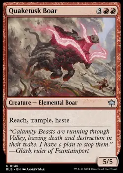 x1 Quaketusk Boar BLB Bloomburrow MTG 146 UNCOMMON M/NM - Free Shipping - Image 1