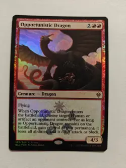 MTG Magic The Gathering Opportunistic Dragon Foil Promo Red Dragon Commander - Image 1
