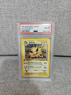 1999 Pokemon Jungle 1st Edition Jolteon Holo #4 PSA 8 - Image 1