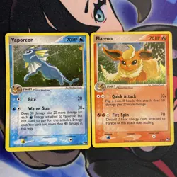 Pokemon POP Series 3 - Flareon 2/17 Vaporeon 6/17 - Holo Rare - MP+ - Image 1