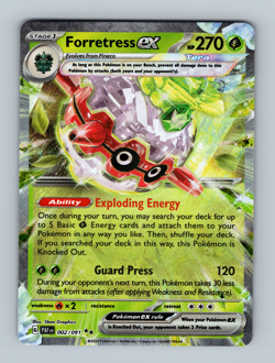 Pokemon TCG - Forretress ex - 002/091 - Double Rare - Paldean Fates - Image 1