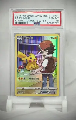 PSA 10 💎 PIKACHU 2019 Pokemon Sun Moon Cosmic Eclipse 241 - Image 1